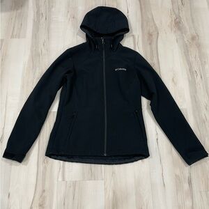Columbia black fleece jacket with hood Omni wind